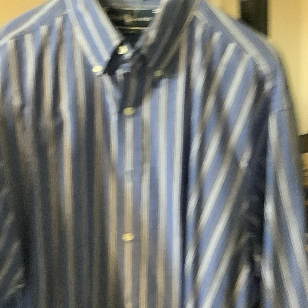 Ralph Lauren Blue and‎ White Striped Button-Down Shirt